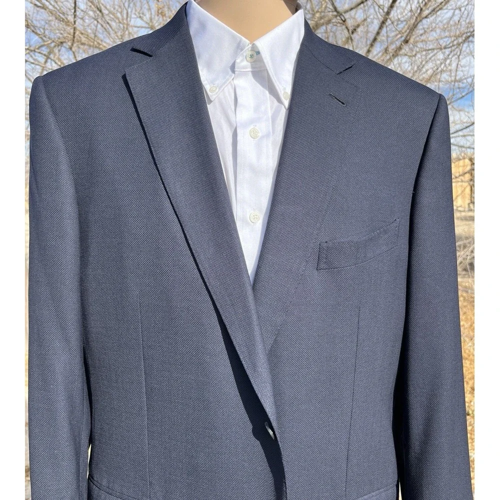 Lauren Ralph Lauren Gold Button Wool Blazer formal Men (44/20W) navy made In USA